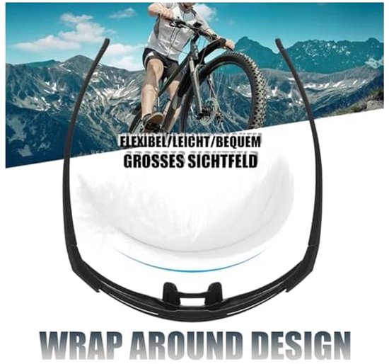Gepolariseerde fietsbril, sportzonnebril, heren, dames, UV400-bescherming zwart voor ski-activiteiten van Avoalre — afbeelding 3