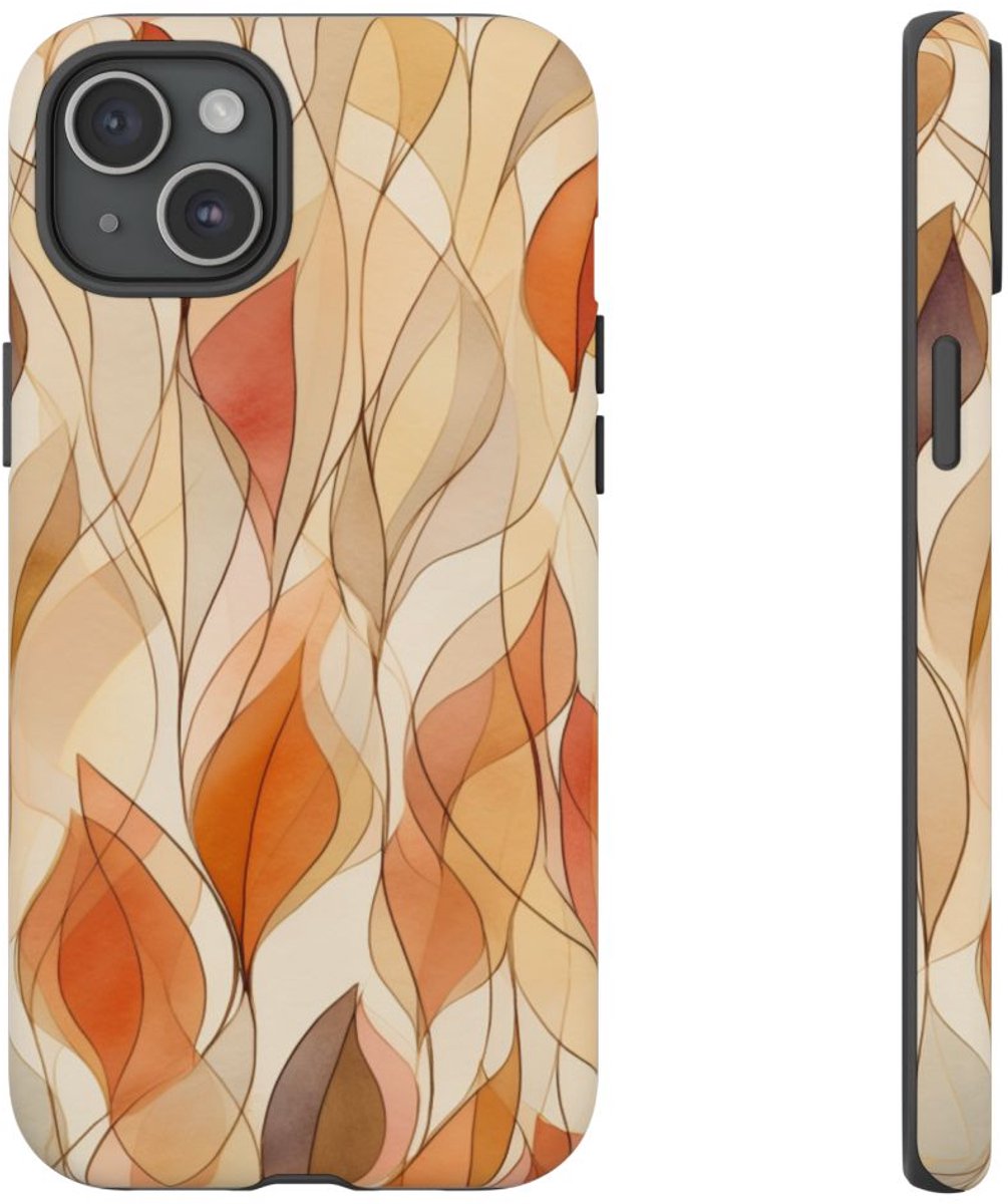 Aquarel Herfstbladeren Patroon – Telefoonhoesje Geschikt voor iPhone 15 Plus