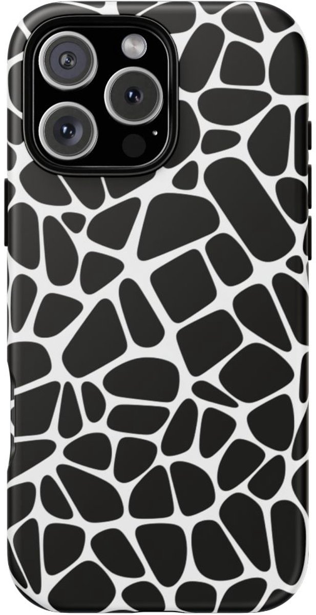 Zwart-Wit Abstract Geometrisch Patroon – Telefoonhoesje Geschikt voor iPhone 16 Pro Max
