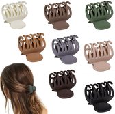 8 Stuks 1,6" Matte Medium Dubbele Rij Tanden Haarclips voor Vrouwen -Haarklem - Haarknip - Hoofddeksel- Geometrische clip - Grab Clip - Sterke Klemmen voor Dun, Fijn en Dik Haar-Haarclip