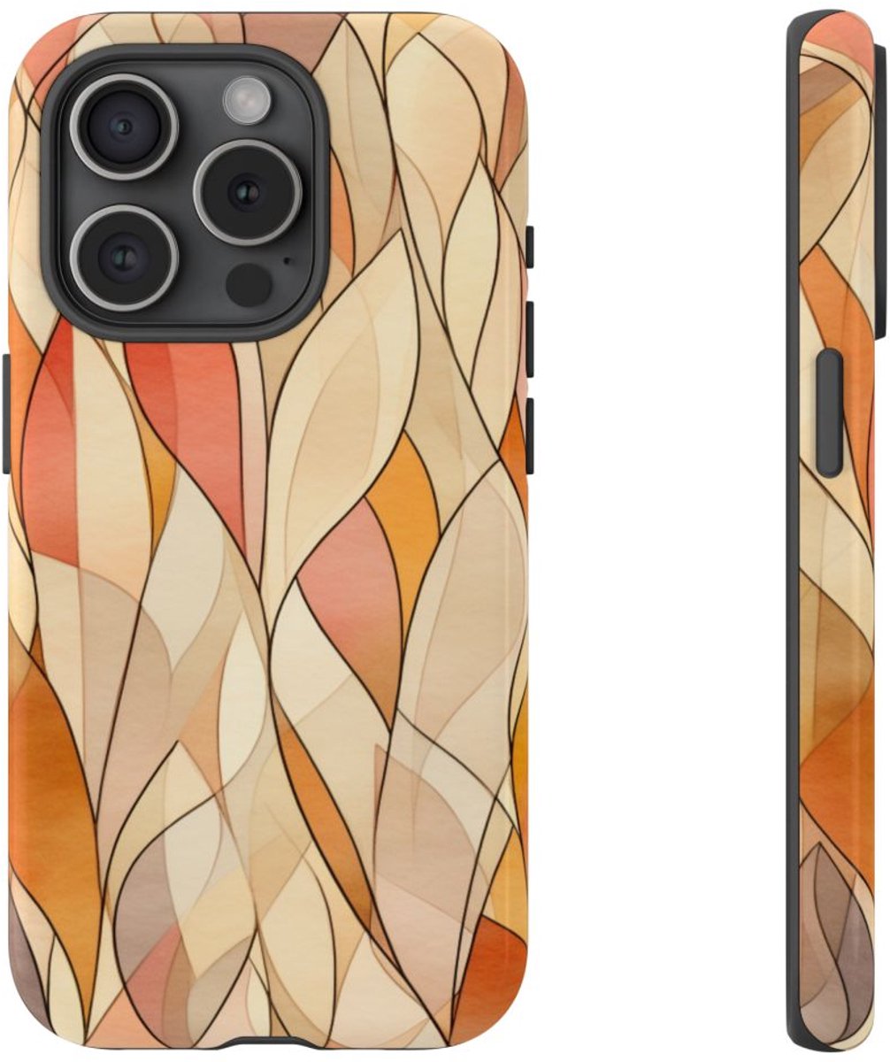 Aquarel Herfstbladeren Patroon – Telefoonhoesje Geschikt voor iPhone 15 Pro