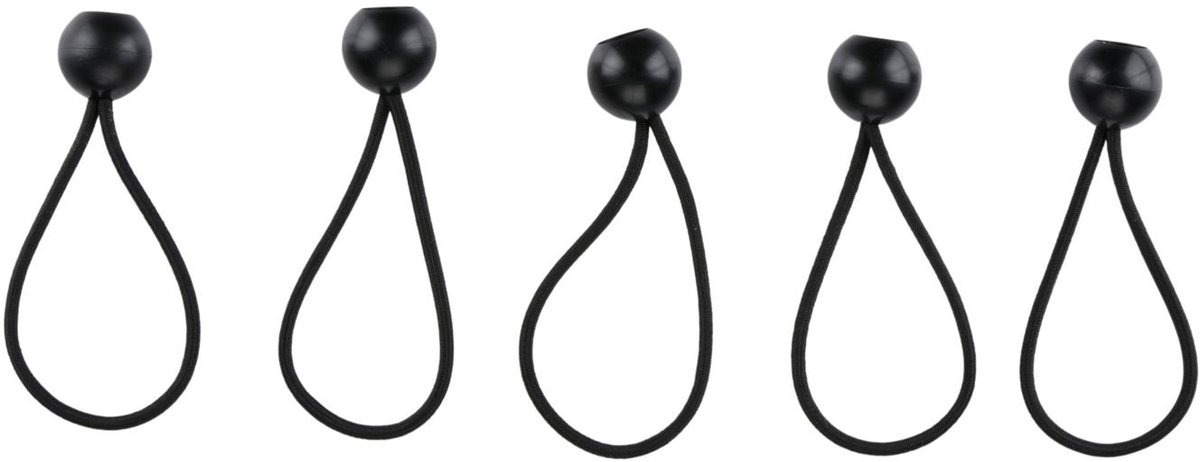 Camp Active elastiek met Bal-bungees 14cm 5 stuks zwart