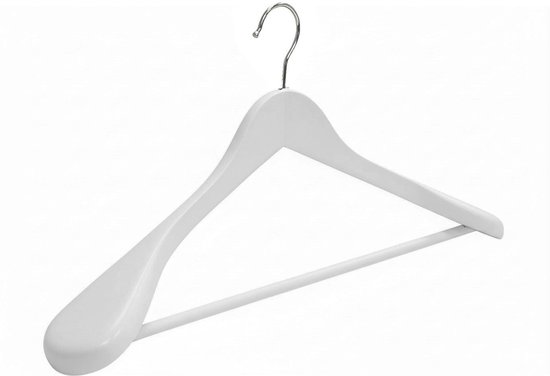 Kledinghanger met broeklat, antique gelakt platte zwarte haak - voor Kledinghanger met broeklat, antique gelakt platte zwarte haak - voor