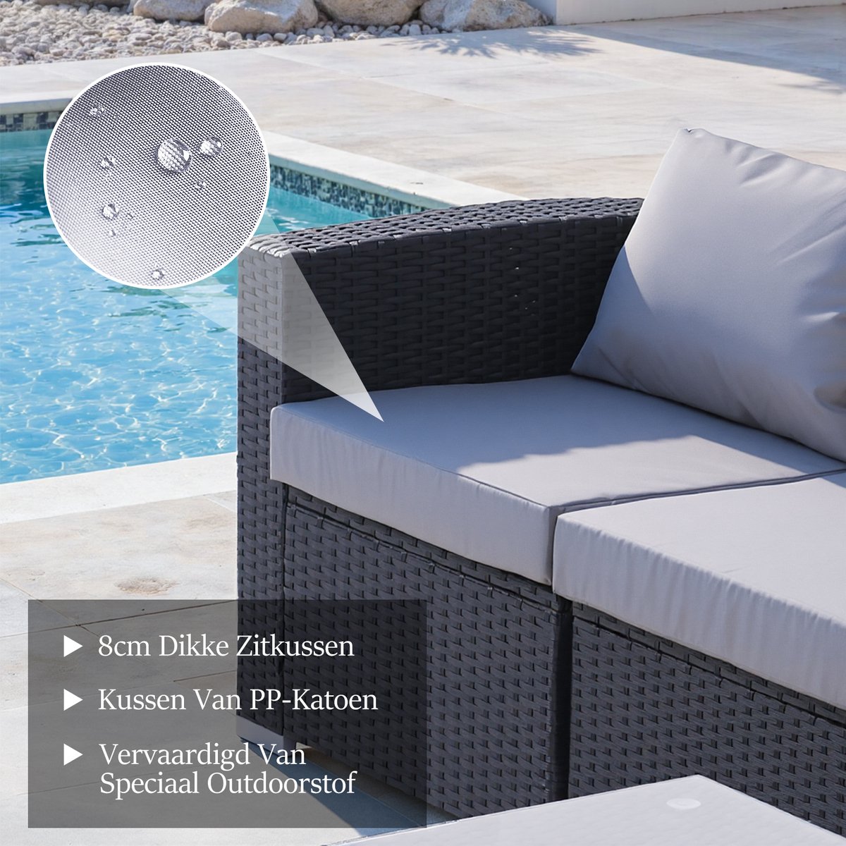 HOMAVO HOMAVO 4-Persoons Tuinmeubelset - afbeelding 5