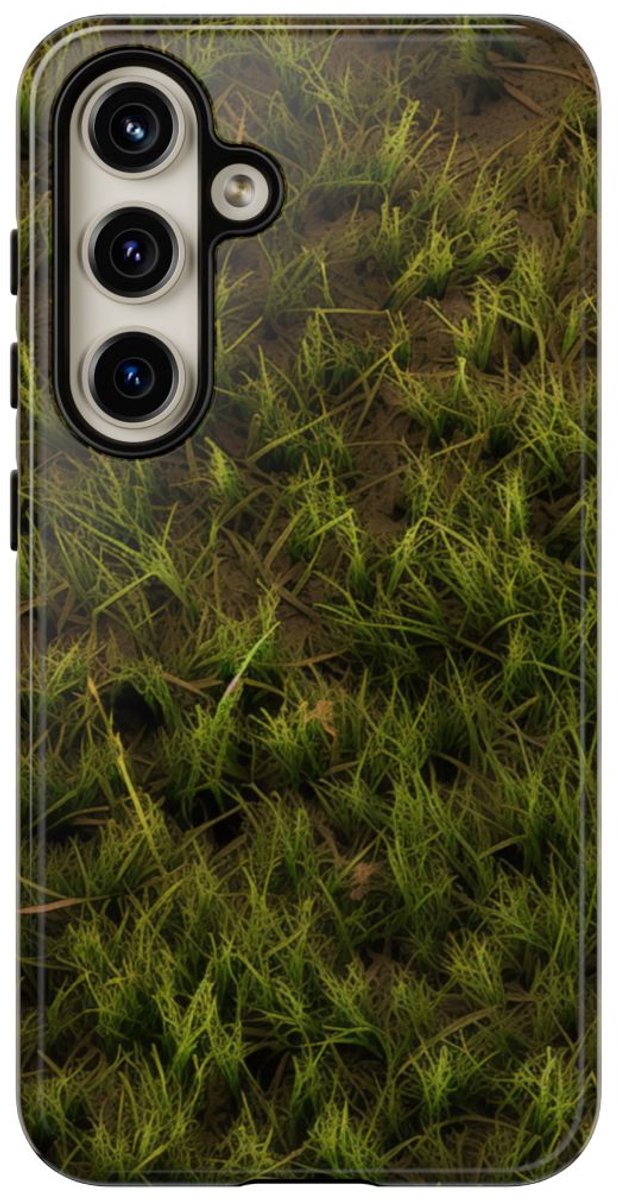 Groene Gras op Aarde Textuur – Telefoonhoesje Geschikt voor Samsung Galaxy S24