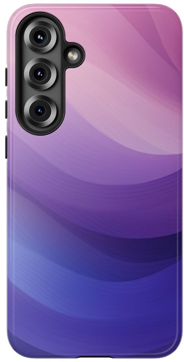 Paarse Gradient Abstracte Golven – Telefoonhoesje Geschikt voor Samsung Galaxy S25 Plus