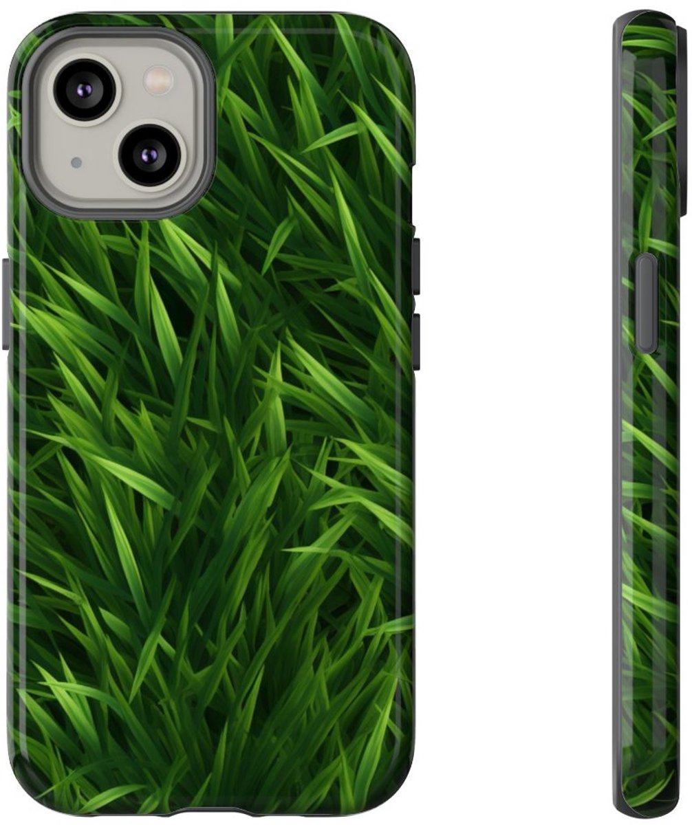 Weelderig Groen Grasstructuur – Telefoonhoesje Geschikt voor iPhone 14