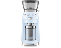 SMEG CGF03PBEU Elektrische Koffiemolen - Koffiebonenmaler - 30 Maalstanden - RVS Kegelmaalwerk - Voor Espresso, Filterkoffie & French Press - 240g Bonenreservoir - '50s Style - Pastelblauw
