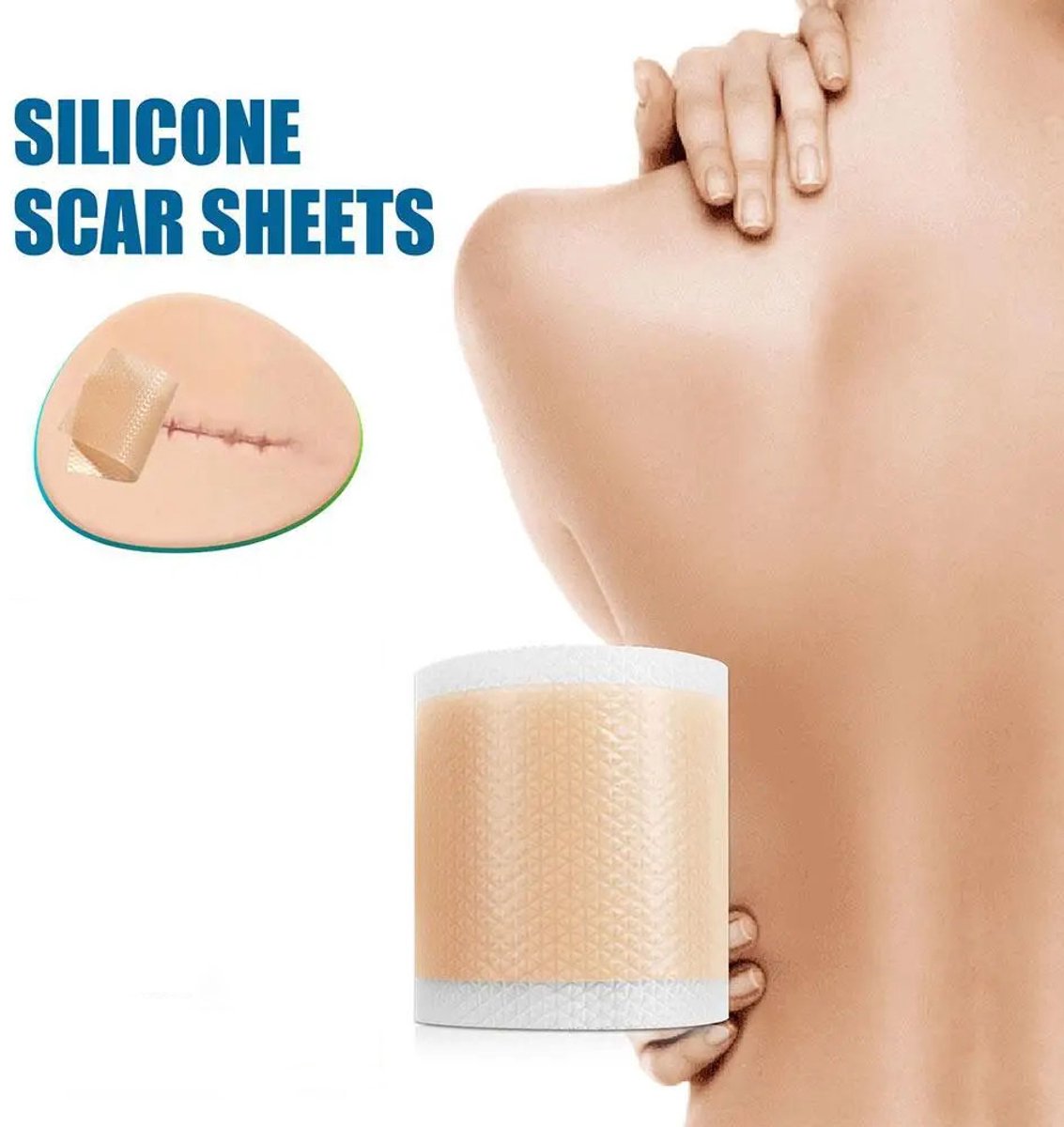 1 Rol Siliconen Litteken Tape – Pijnloze Litteken Reparatie voor Effectieve Herstel – Waterdichte & Ademend Litteken Sticker voor Oor, Huid en Chirurgische Litteken Verzorging