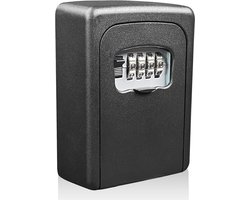 Skynzor - Sleutelkastje - Sleutelkluis Buiten - Lock Box - Sleutelkast Metaal Zwart - Kluis Sleutel voor in Huis - Kluisje met Cijferslot - Key Safe Box Outdoor voor Buiten met Code - Key Cabinet Wall Mounted - Wandgemonteerde Sleutelkluisje