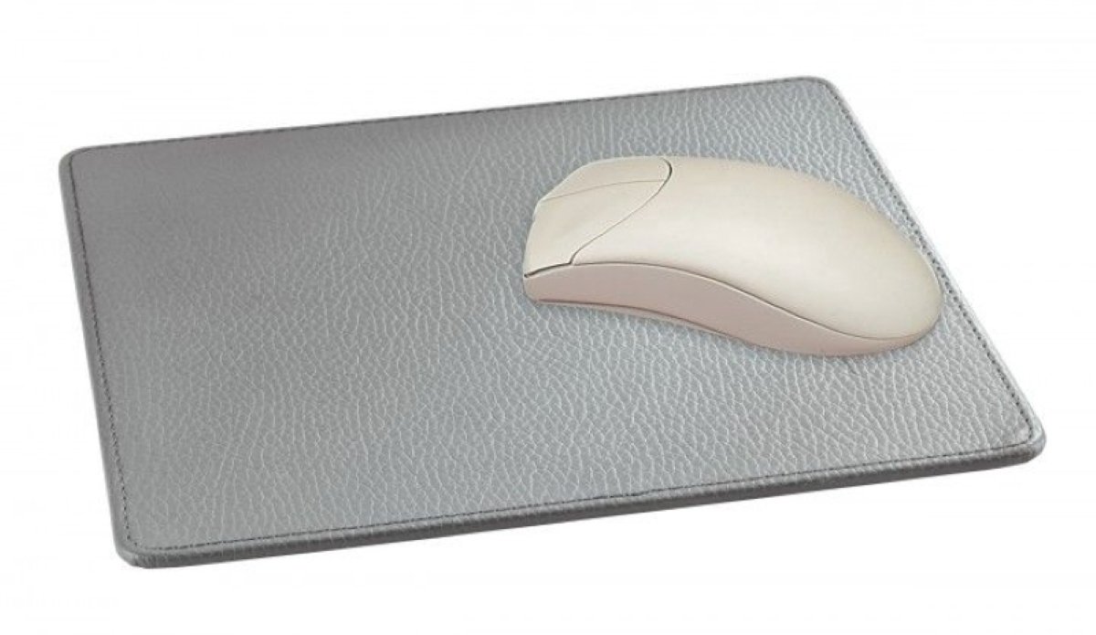 Mousemat van leder | Zilvergrijs