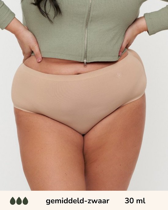 Sous-vêtements d'incontinence Moodies - Culotte taille haute sans coutures - gousset moyen/lourd - taille 3XL - beige