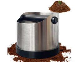 Koffieprut Bak RVS - Stille Afvalbak voor Espresso - Antislip en Makkelijk Schoon te Maken - 11.7x10x11.7 cm Zilver - Barista Accessoire voor Koffiezetapparatuur