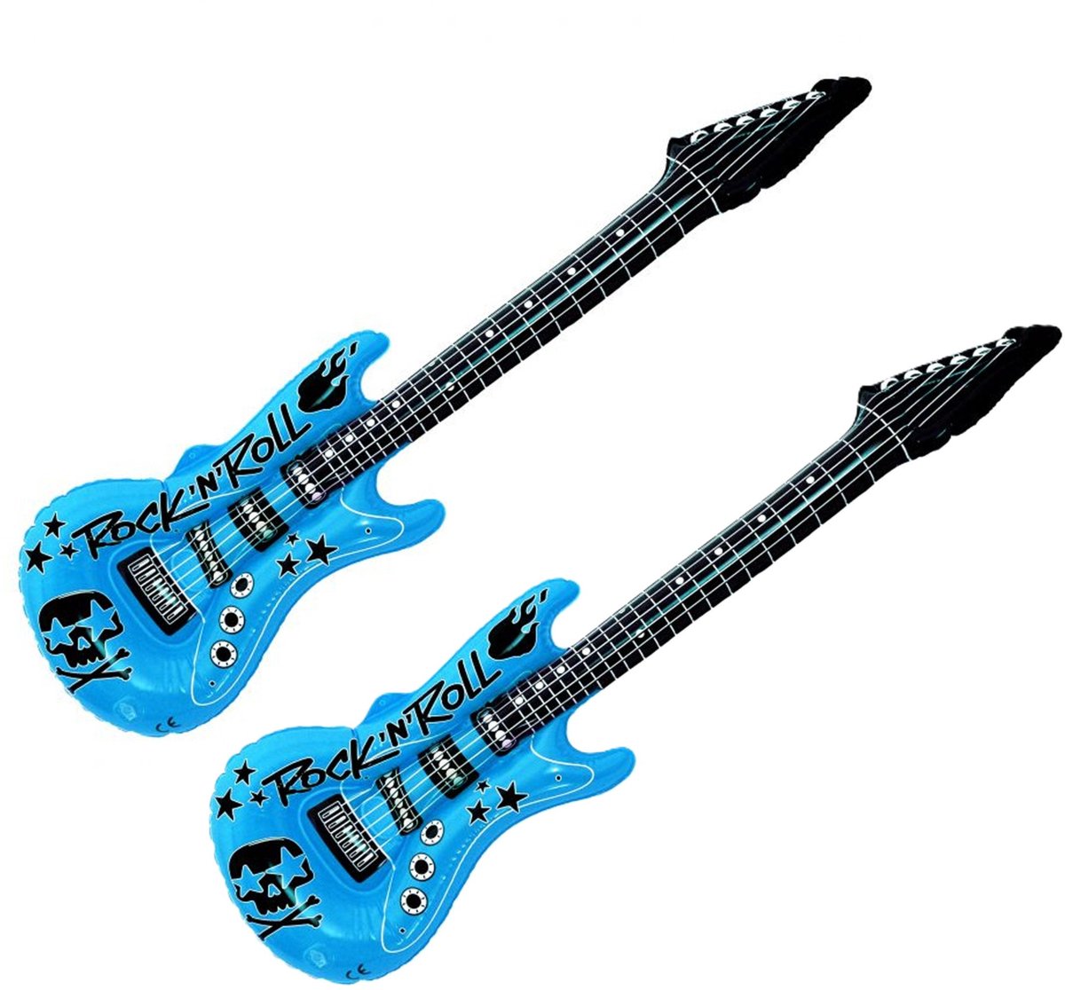 Kruger Opblaas elektrische gitaar - 2x - blauw - speelgoed - kinderen - opblaasbaar - popster