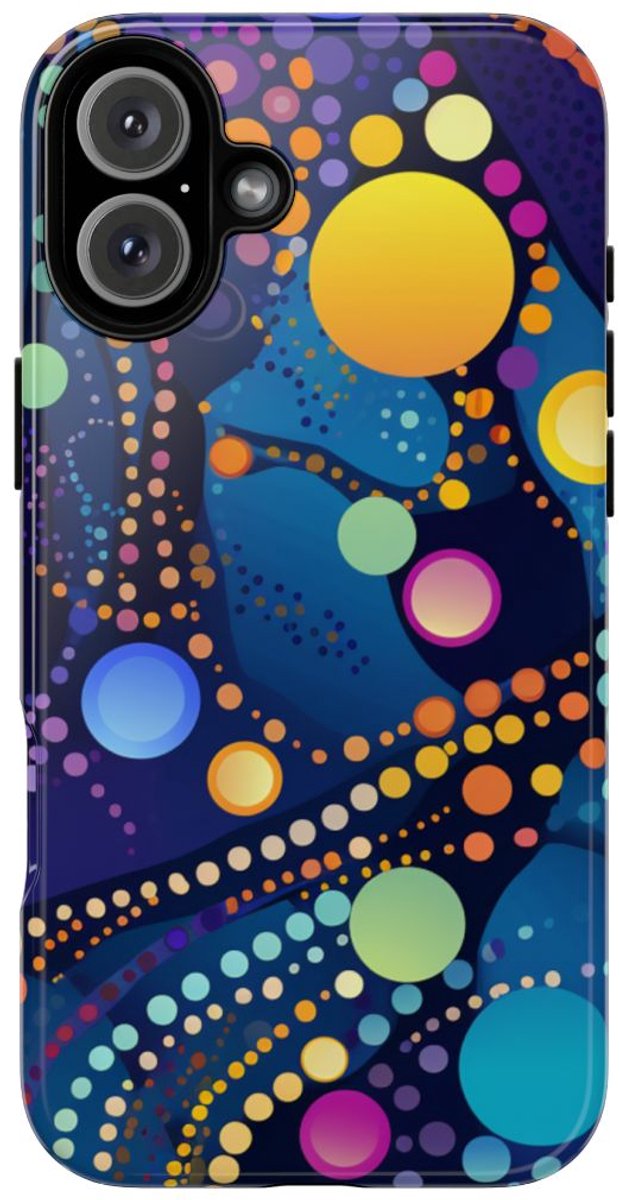 Kleurrijk Abstract Stippenpatroon – Telefoonhoesje Geschikt voor iPhone 16 Plus