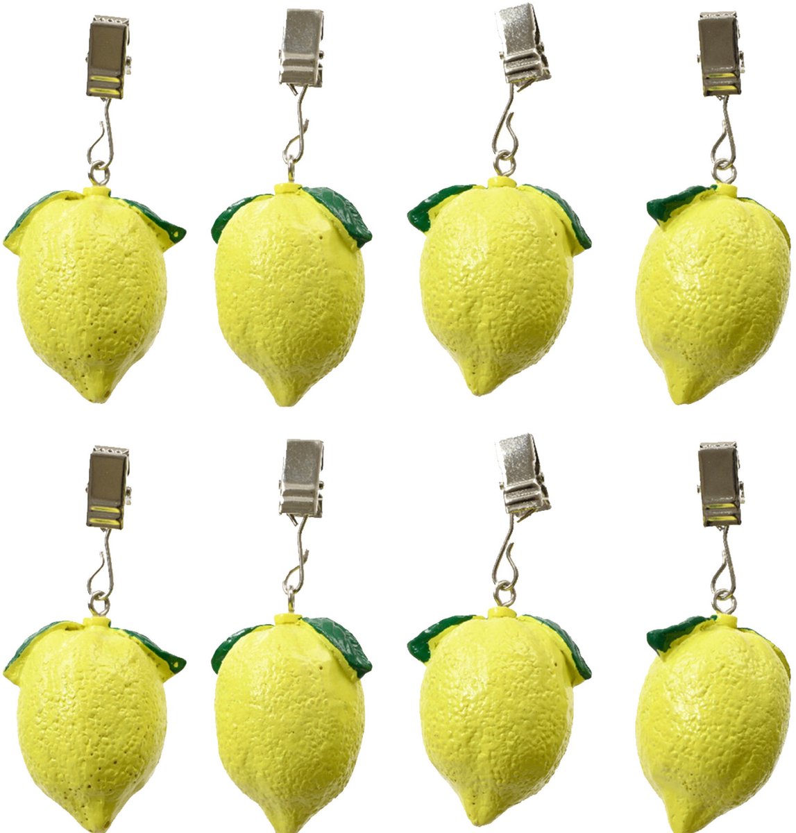 Decoris tafelkleedgewichtjes/hangers - 16x - citroen - kunststeen - geel