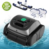 WYBOT C1 Robot Zwembadreiniger (150 min werktijd, wandklimmend, intelligente routeplanning, app-bediening, voor zwembaden tot 150 m²)+2x Ainkter PB26 19-inch 2-in-1 Zwembadborstel (180° verstelbaar, voor wanden)+2x Ainkter 18’ Schepnet