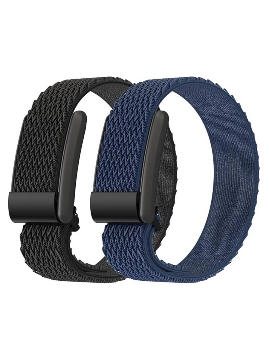 MMM® Whoop Band - Fitness Band - Fitness Accessoires - 2 Stuks Horlogebandjes - Horlogeband voor WHOOP 4.0 - Zwart-Blauw- 19 cm x 6 cm x 1 cm