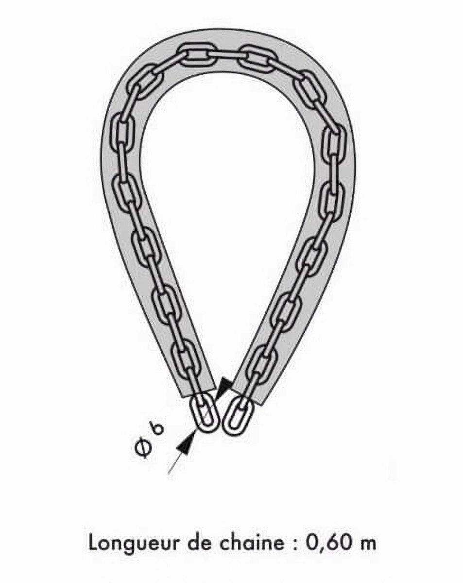 Motorfiets anti-diefstal ketting LOOPS, 10 mm, 120 cm, THIRARD