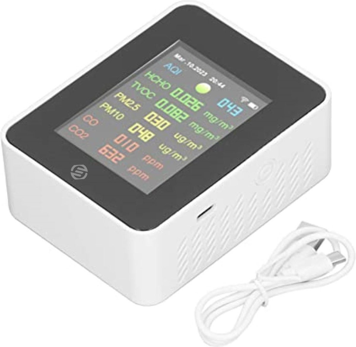 WNHB® Fijnstofmeter - CO2 Meter - Luchtkwaliteitsmeter met Display - Luchtkwaliteitsmonitor voor Binnen