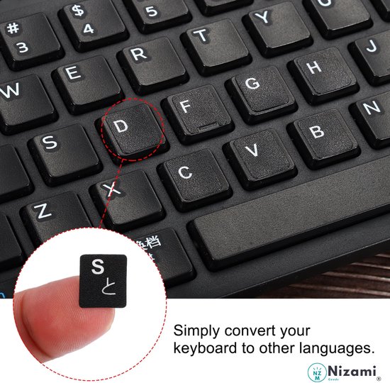Autocollants pour clavier japonais QWERTY – Zwart – Alphabet japonais