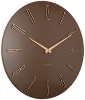 Karlsson Wandklok Pure - Donker lindehout - Small - 22cm - Rond - Lindehout - Klokken voor Woonkamer - Kantoor - Slaapkamer