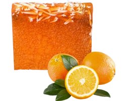 De Vitamineshop - Zeep - Natuurlijke Sinaasappel Zeepblok - Met Echt Sinaasappelschil – 100% Natuurlijke & Handgemaakte Verzorgingszeep - Handzeep - Douchezeep - Cadeau - 120 gr