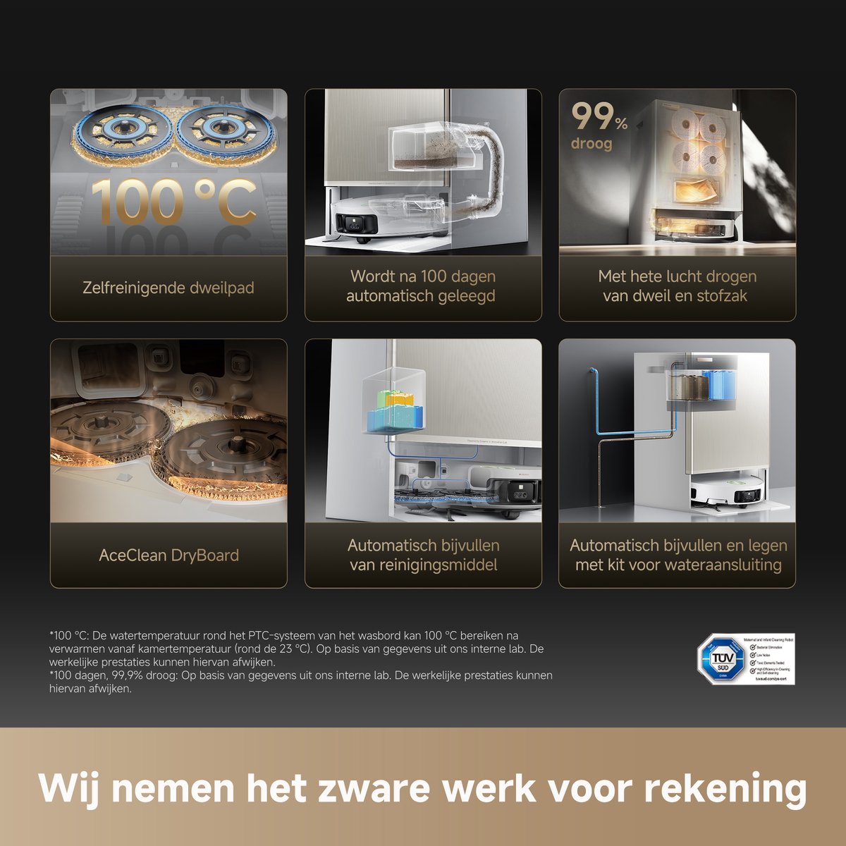 Dreame Matrix10 Ultra White – Robotstofzuiger én dweil met automatische dweilwissel – 30.000 Pa zuigkracht – 100°C zelfreinigend systeem – Voor tapijt, harde vloeren en drempels — afbeelding 5