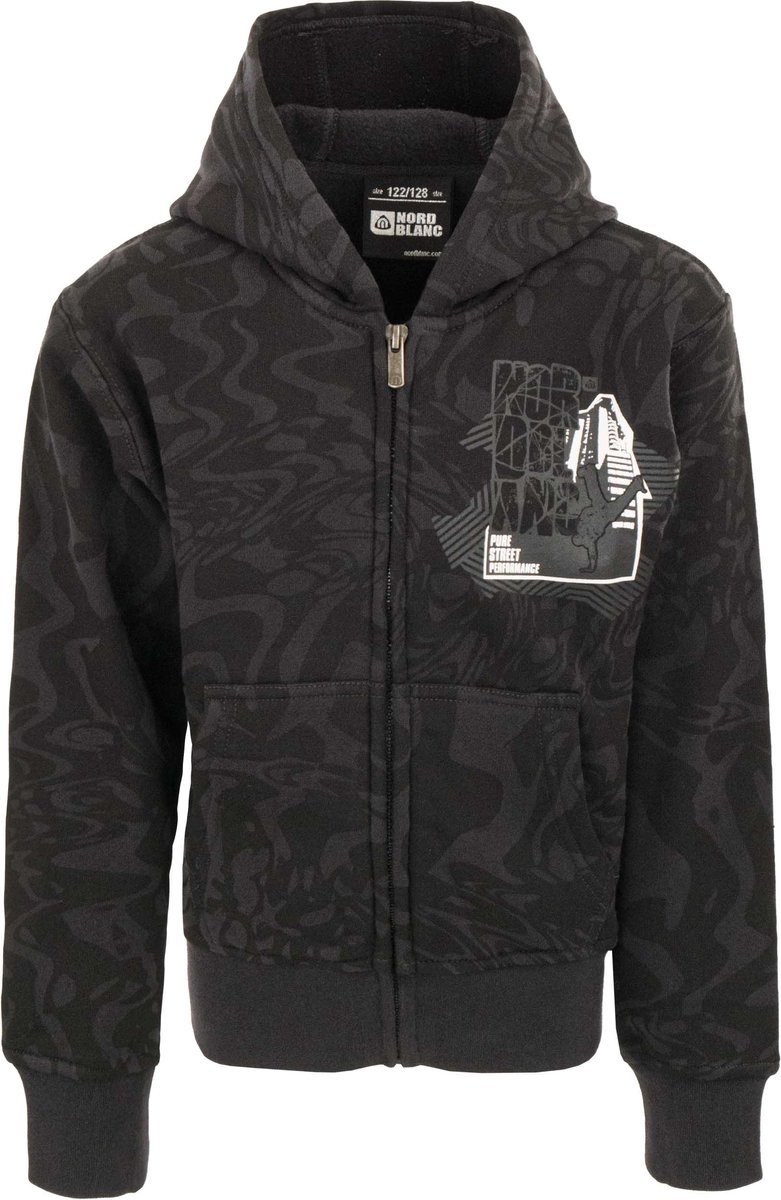 Nordblanc Kinderhoodie met rits Zwart - 110