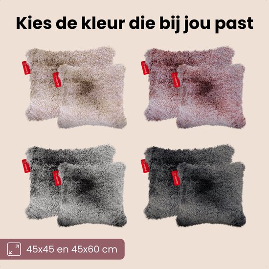 Quatre combinaisons de coussins chauffants roses, beiges et gris en deux tailles.