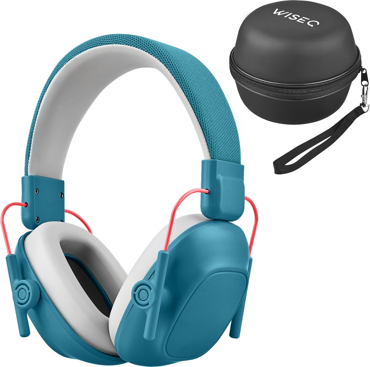 Oorkappen Kind Blauw - Inclusief Beschermhoes – Alle Leeftijden - Gehoorbescherming Kind 28dB Demping – Oorbeschermers Kinderen – WiseQ