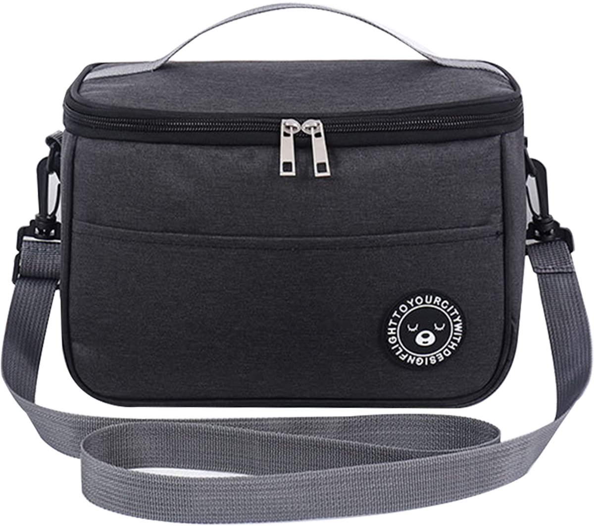 EXCITAT Kleine koeltas - Lunchboxtas - Geïsoleerde lunchtas - Opvouwbaar - Lunchtas - Draagbare lunchboxtas - voor werk, reizen, kantoor, picknick - Zwart