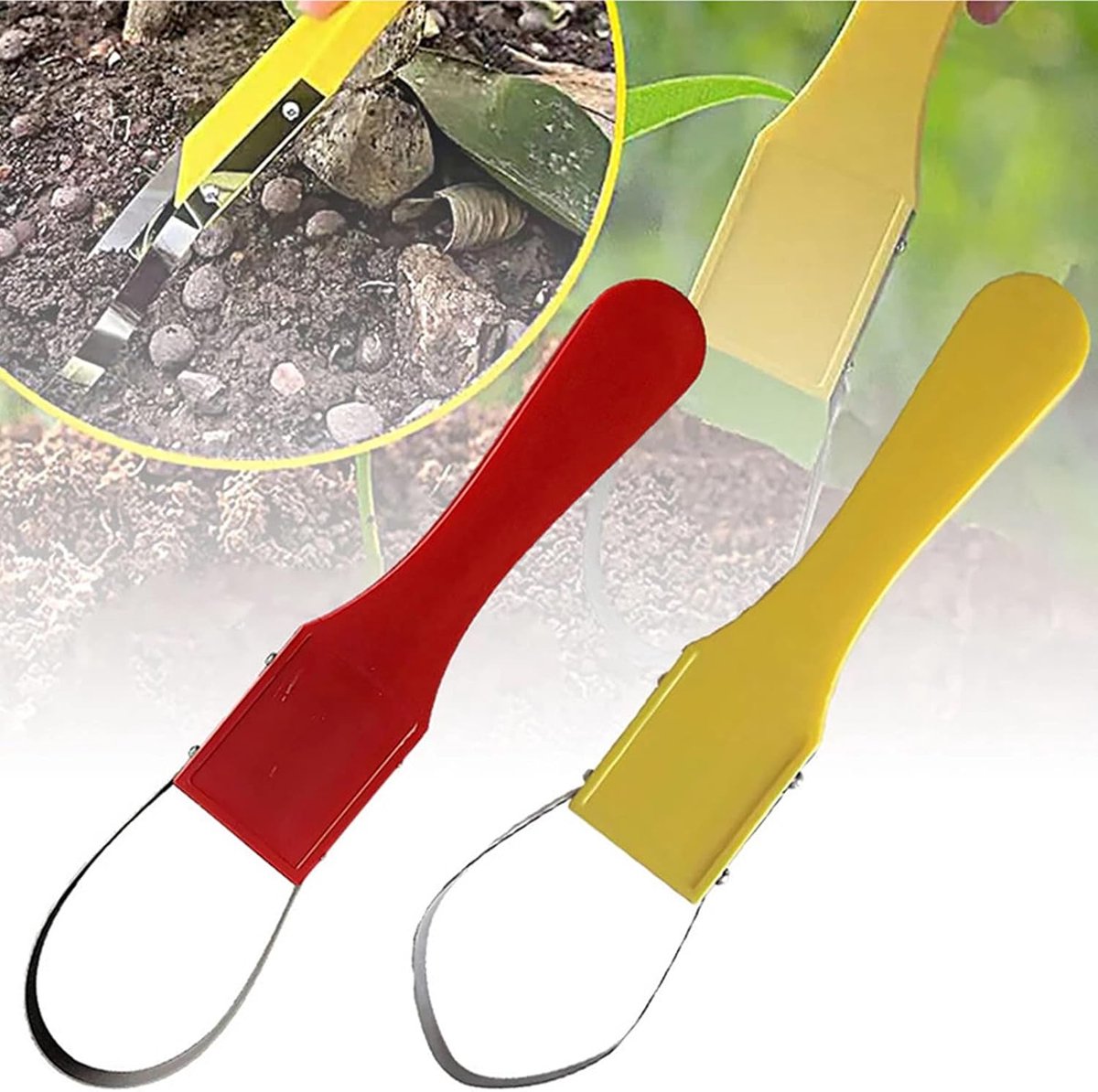 2 stuks tuinbouw ring grasverwijder - tuinbouw grasverwijder / verwijder - tuinbouw graskrabber met houten handvat - geschikt voor tuinbouw, gazon, tuinwerk