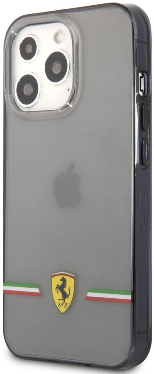 Ferrari iPhone 13 Pro Back cover case - Italia Wings - Black edges - Transparent