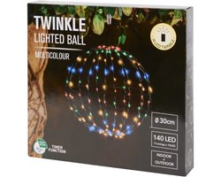 Lichtbol Multi-color Ø 30 cm - Bevat een timer functie - Kerst