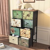 Commode 9 Tiroirs En Tissu YITAHOME - Meuble Rangement Chambre Crème Blanche Rangement Salon Enfant