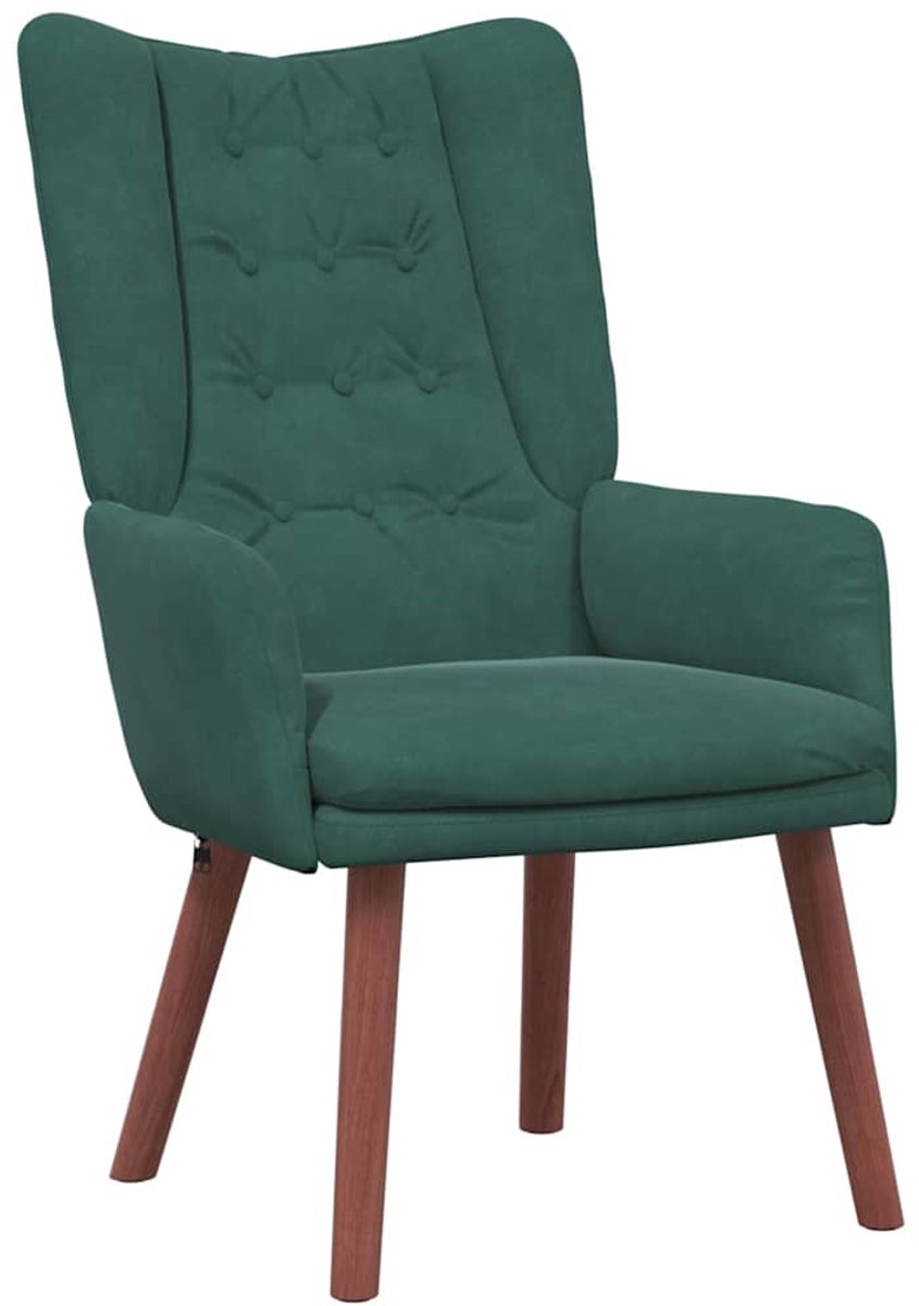 vidaXL Fauteuil - Donkergroen - 63 - x - 67 - x - 94 - cm - Fluweel