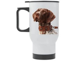Gepersonaliseerde Thermosbeker met foto - Thermoskan mok met handvat - Bedrukte Travel Mug | Koffiebeker to GO | Koffiebeker voor onderweg | Koffiebeker met foto | Petshop Seven