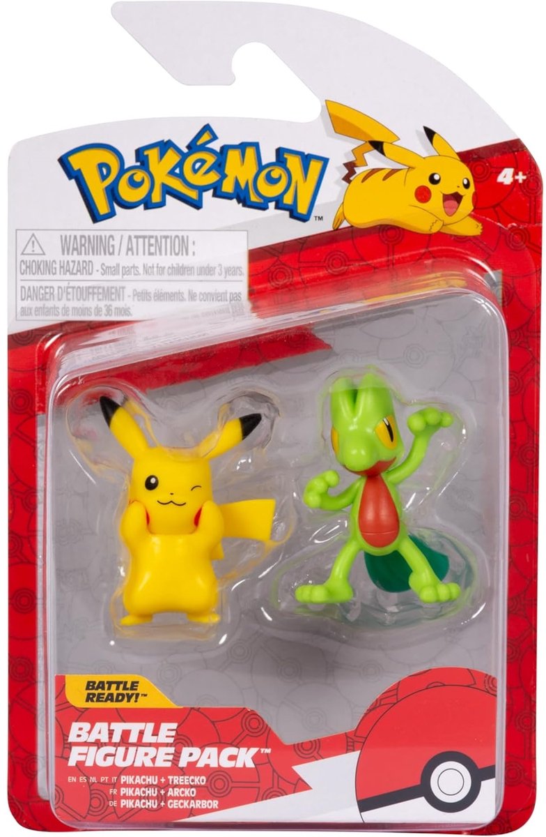 Jazwares Pokémon First Partner Battle Figure Set Figure 2-Pack Treecko & Pikachu #8 Mini-Figuur
