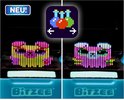 Twee Bitzee karakters, één met roze en gele kleuren, de ander met roze en groene kleuren.