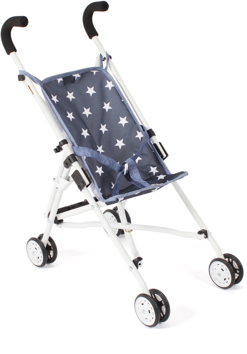 Poppen buggy - Roma - Sterren - Donker blauw, wit