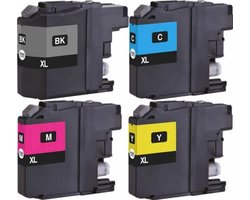 LC-123 Zwart + Alle Kleuren - Huismerk inktcartridge compatible met Brother DCP J 132 W / Brother DCP J 152 W / Brother DCP J 172 W / Brother DCP J 552 DW / Brother DCP J 752 DW / Brother MFC J 245 / Brother MFC J 470 DW / Brother MFC J 650 DW