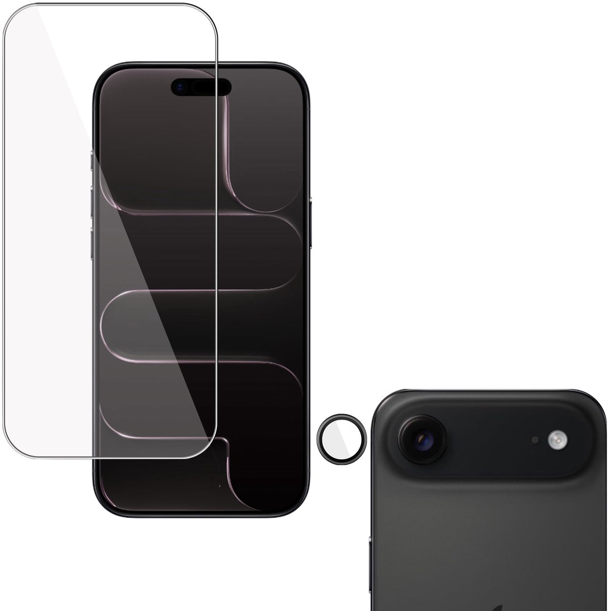 TechNow Screenprotector + Camera Screen geschikt voor iPhone 17 Air Screenprotector - Gehard Glas - Rounded - Proteqt+