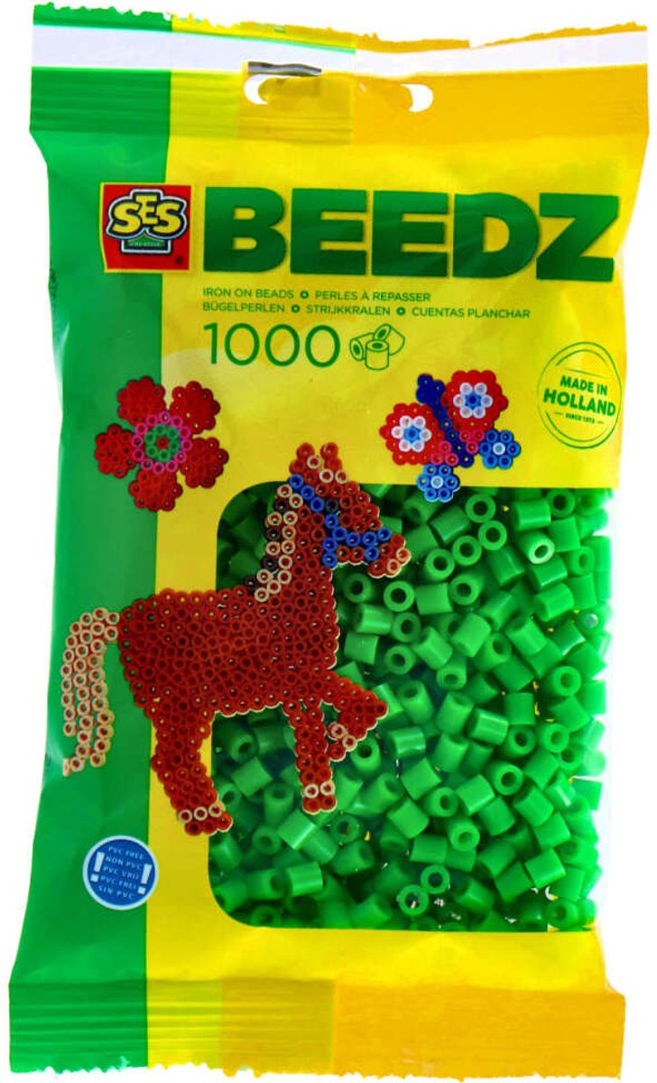 SES Creative - Beedz - Groen - Strijkkralen - 1000 Stuks - PVC Vrij - Vanaf 5 Jaar — afbeelding 6
