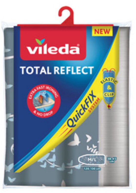 Vileda Total Reflect Strijkplankovertrek - Voor M/L strijkplanken (120-130 x 38-45 cm) - Extra snel strijken - Geen condens