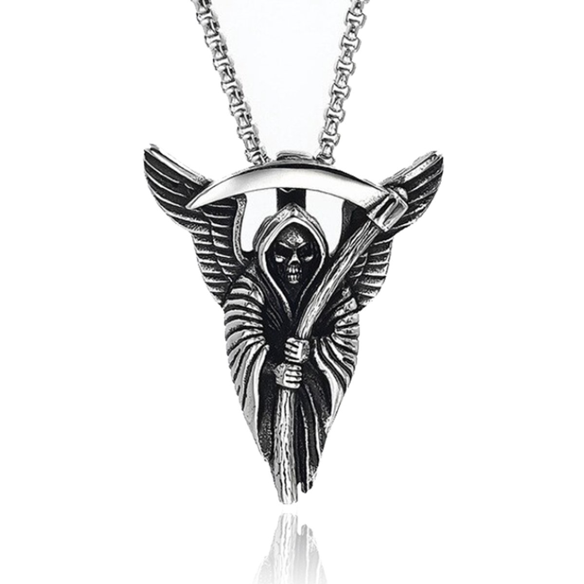 Heren ketting Magere Hein Zilverkleurig Edelstaal