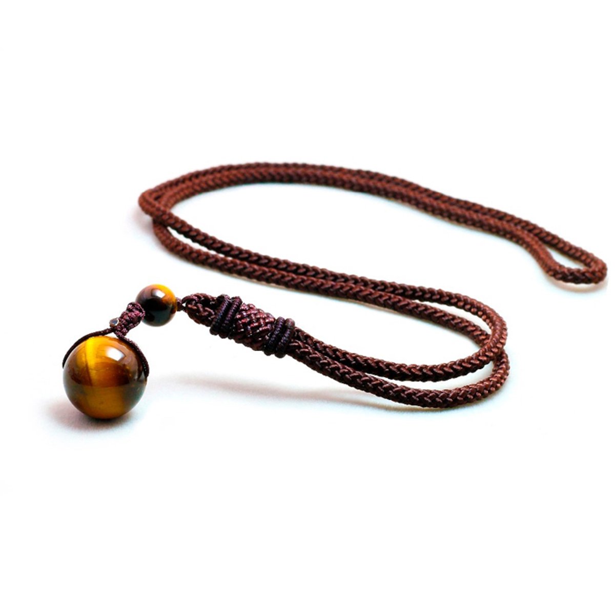 Memphis Touw ketting met Tijgeroog kraal hanger