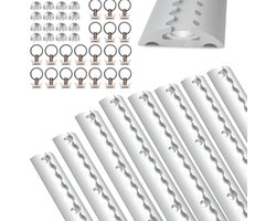 Vliegtuigrail, Halfronde aluminium rail, 8×1M, met beslag+sjoroog, Transportvergrendeling, voor het vastzetten van goederen, schoren, Startset