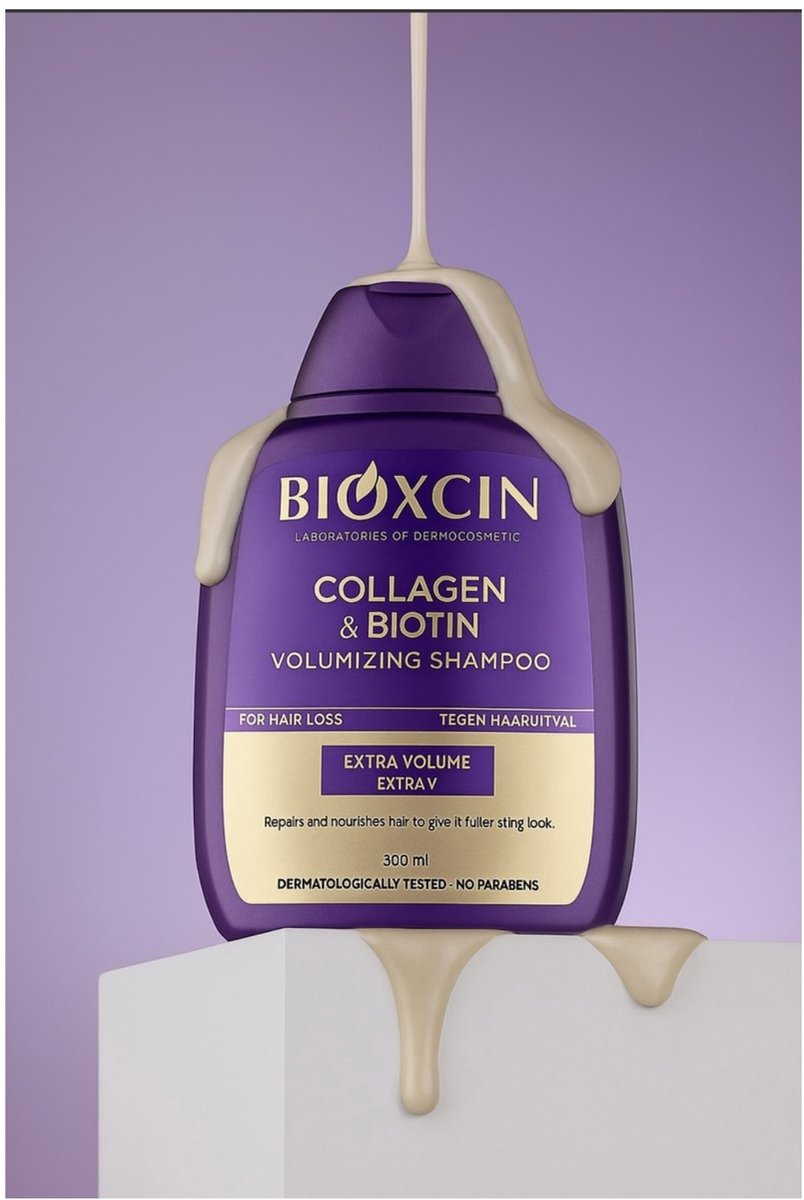 Bioxcin - Volume Shampoo - Biotine & Collageen - Tegen Haaruitval - 3 x 300 ml