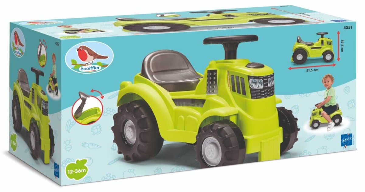 Ecoiffier Loopauto Tractor Groen